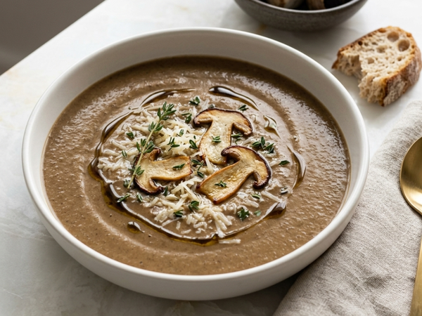 Porcini Mushroom & Black Garlic Soup