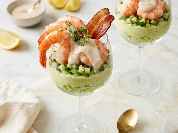 Prawn Cocktail with Avocado Mousse & Black Garlic Aioli