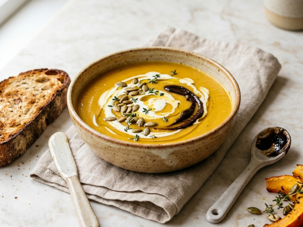 Roasted Pumpkin & Black Garlic Soup