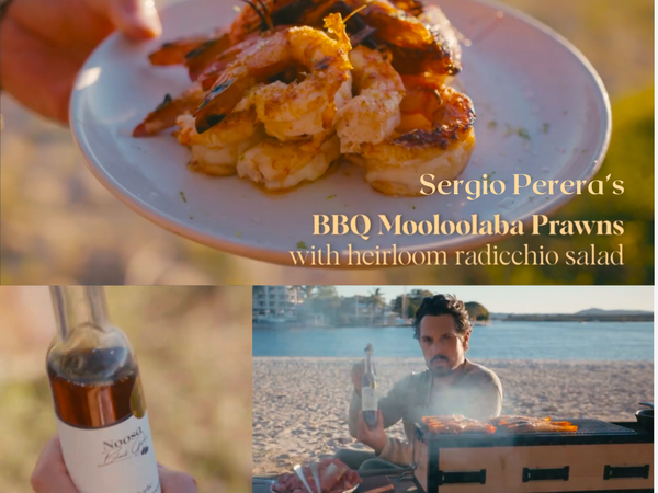 BBQ Mooloolaba Prawns with Heirloom Radicchio & Black Garlic Dressing